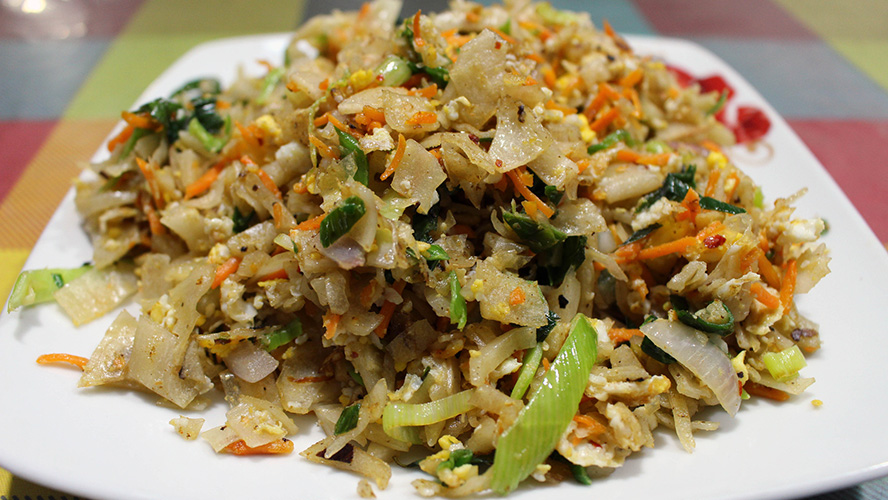 Typical Sri Lankan food: rice, coconut, and curry in abundance ...