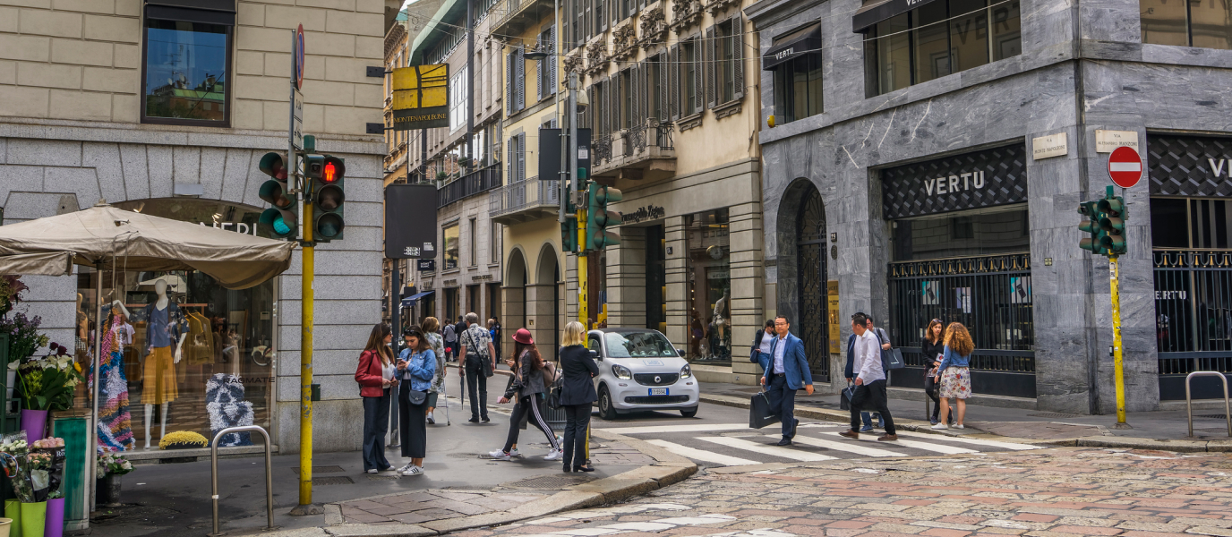 Via Montenapoleone, the “Golden Mile” of shopping in Milan